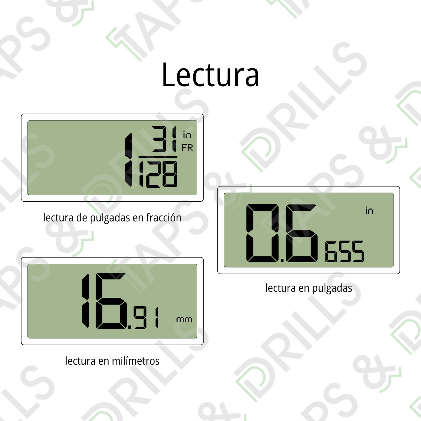 Vernier Digital Lectura Fraccional De Pulgada