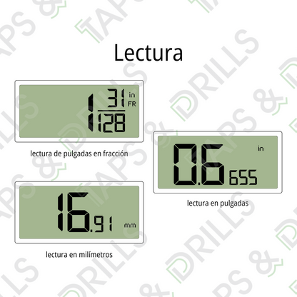 Vernier Digital Lectura Fraccional De Pulgada